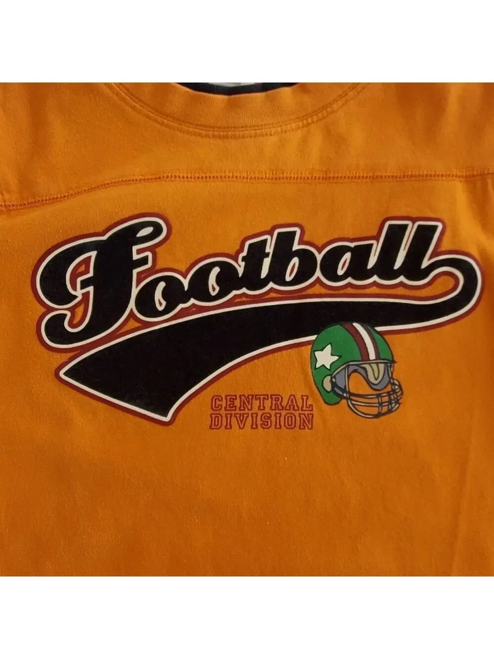 K1128 Gymboree Boys Football Long Sleeve Shirt Orange Black Size 5
